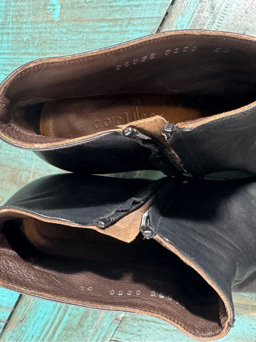 Coclico Black Leather Ankle Booties Block Heel Made in Spain Size 39 - Picture 12 of 14